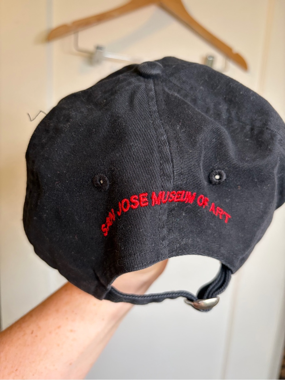Black Baseball Cap with Red Star Embroidery - Picture 4 of 5